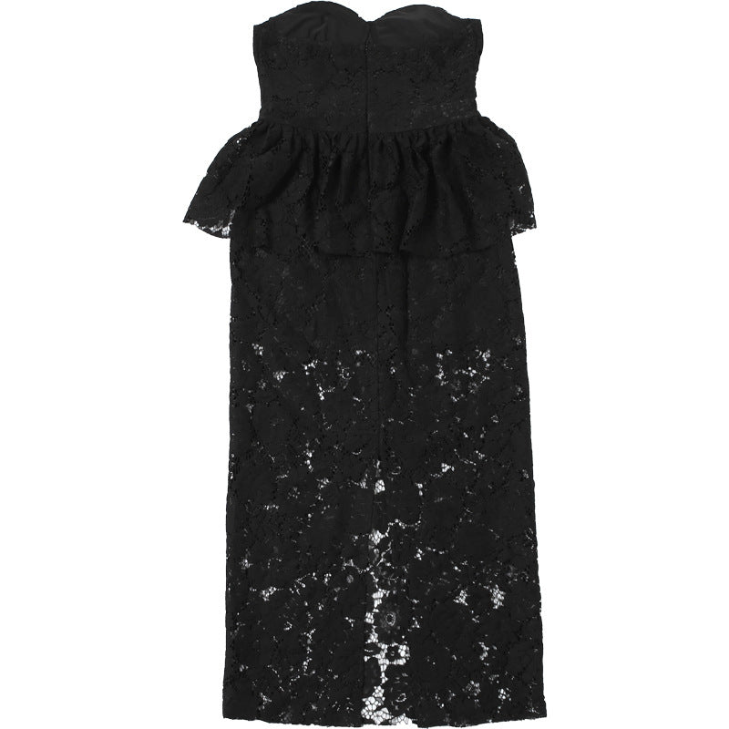 Autumn And Winter Women's Fashion Low Back Strapless High Waist Slim Bodycon Dress 7