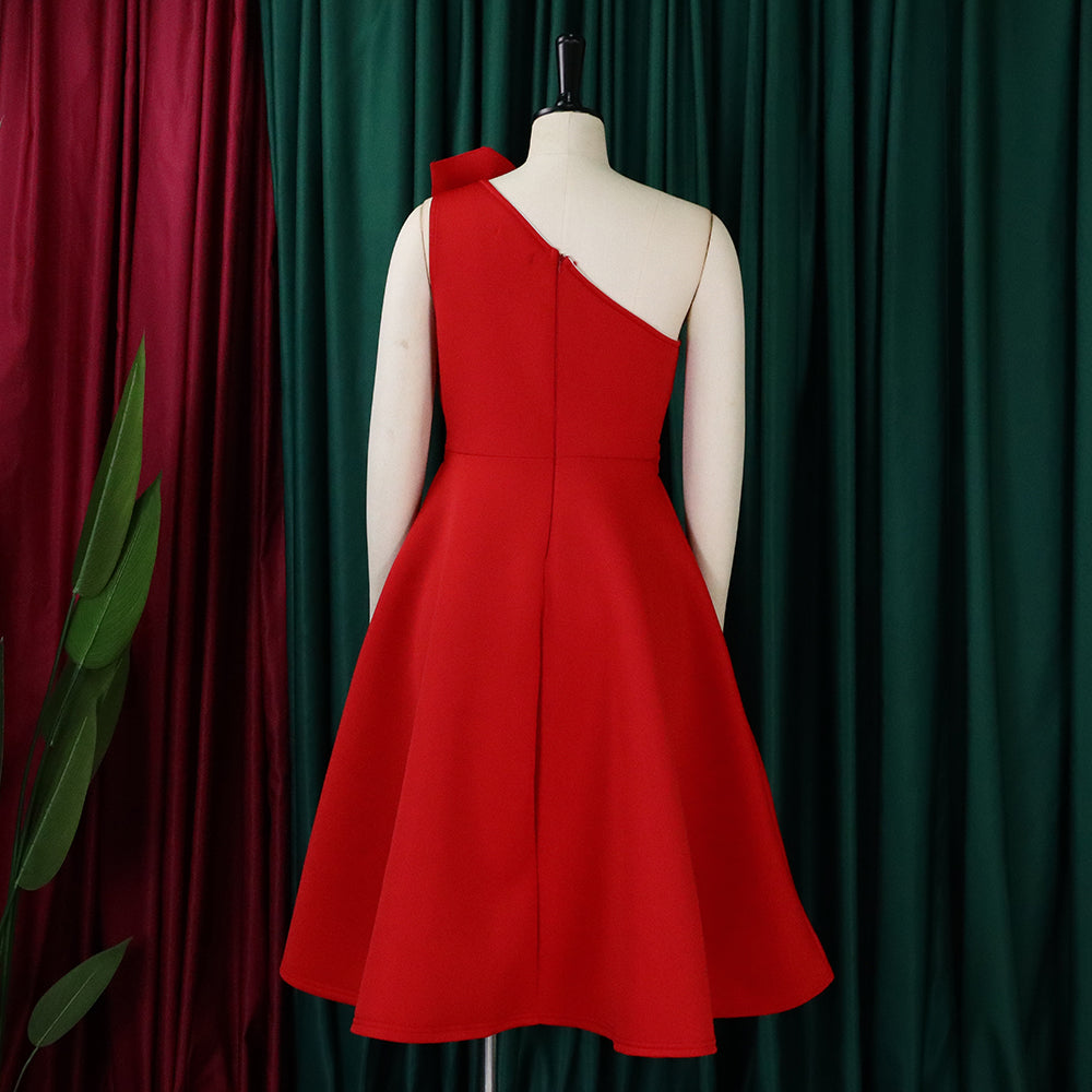 Plus Size Women's Sexy One Shoulder Ruched High Waist Ruffle Formal Party Gown Evening Dress 23