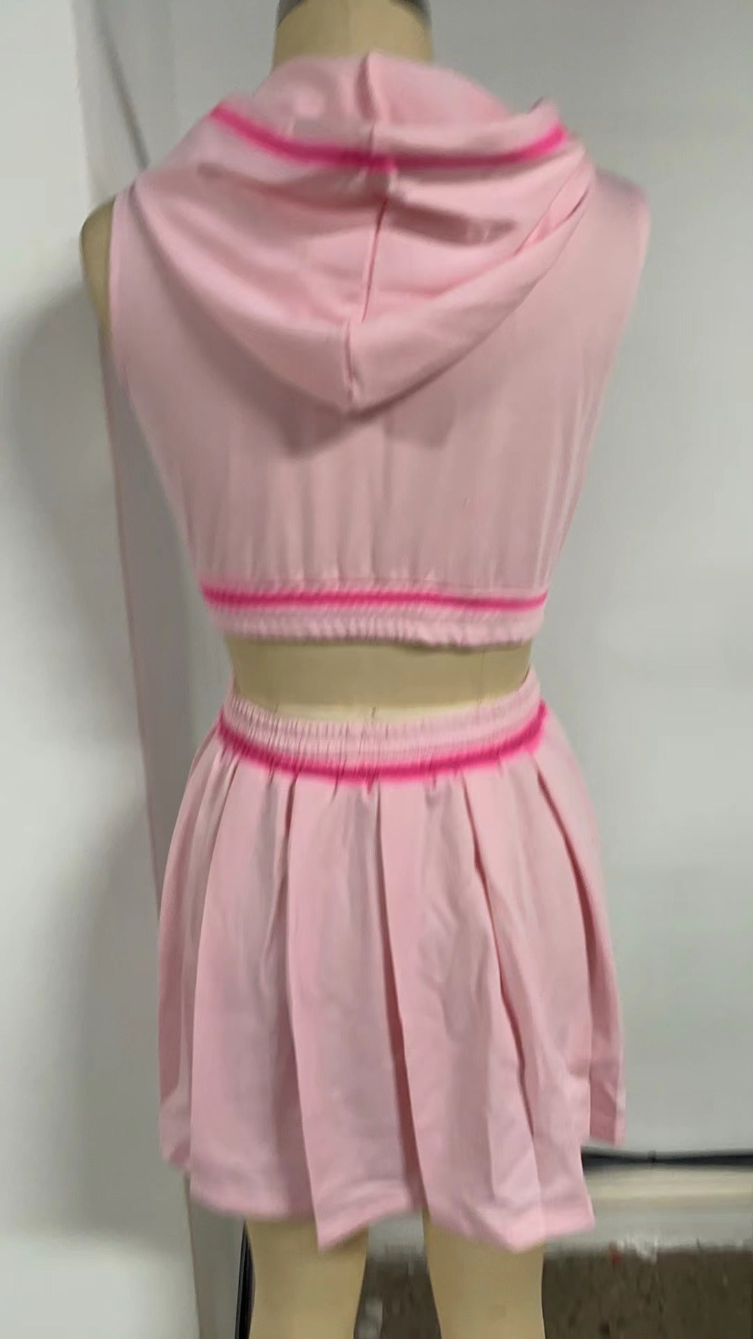 Women Summer Sexy Sports Casual Zipper Top and Lace Skirt Two-piece Set 11