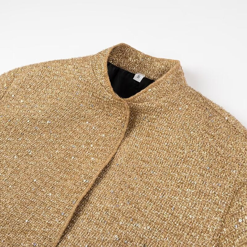 Autumn Women's Stand Collar Sequined Jacket 17