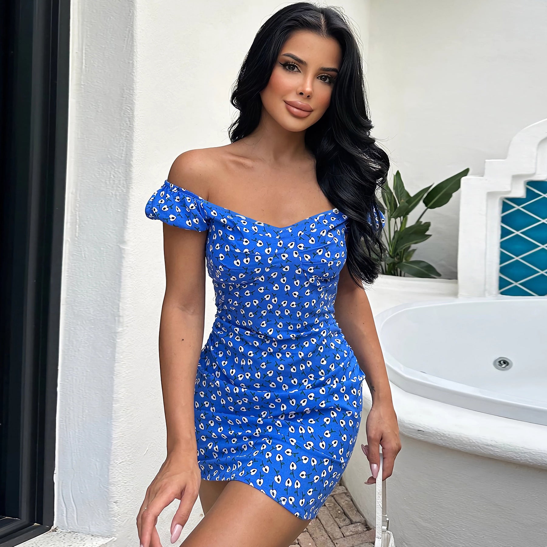 Women Summer Chic V-Neck Floral Dress 3