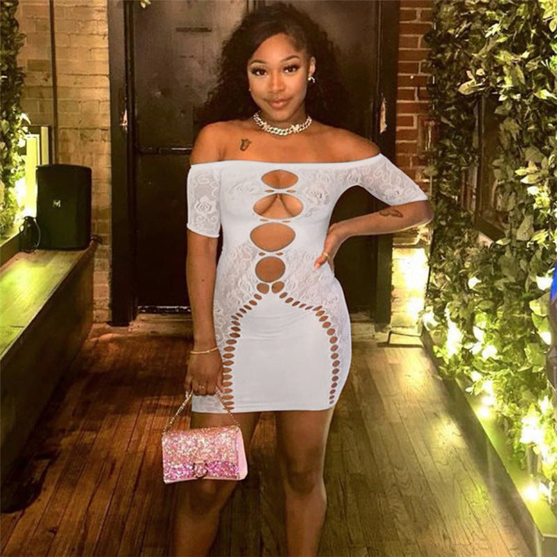 Summer Women Sexy Cutout Off Shoulder Bodycon Dress 5