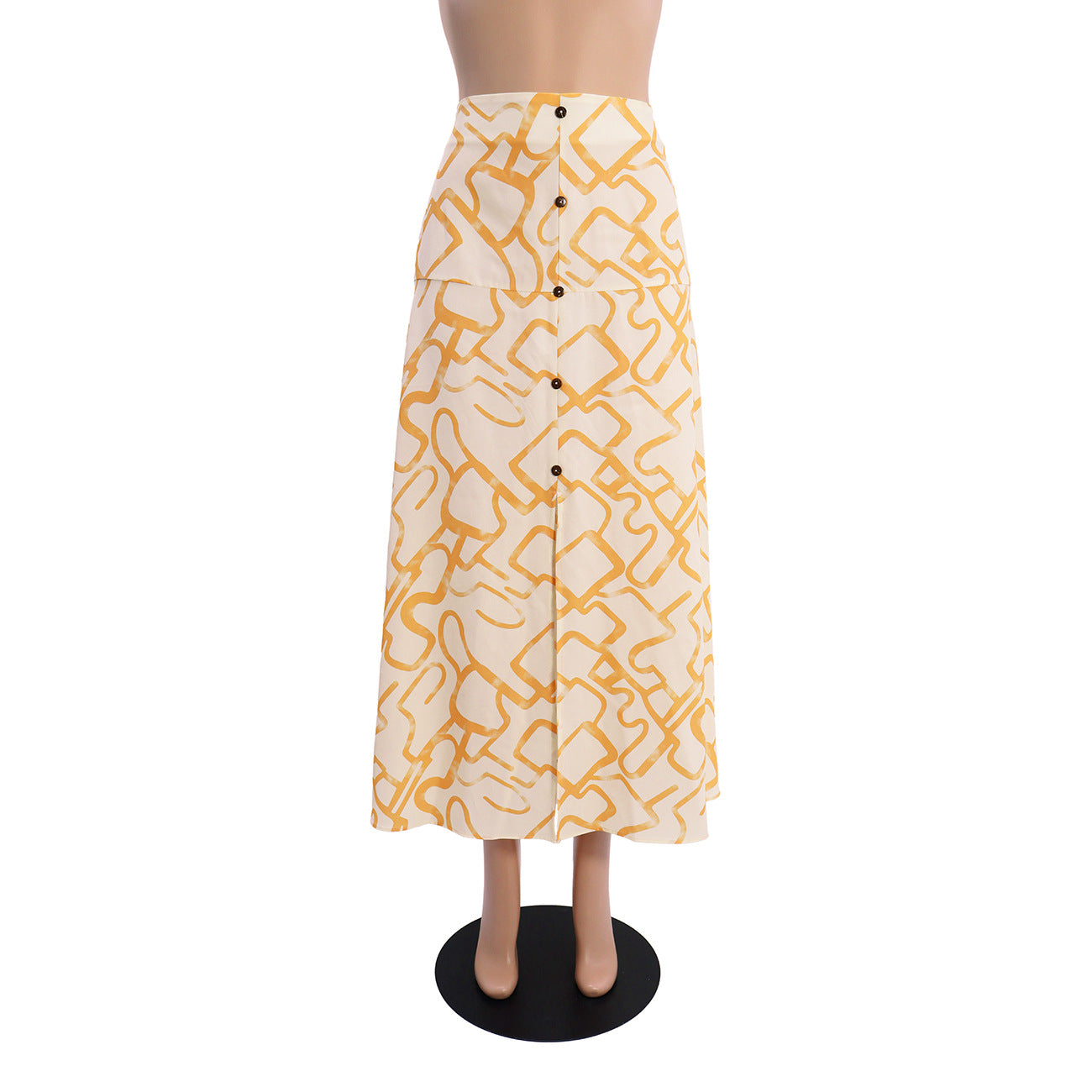 Women Casual Holidays Printed Button Skirt