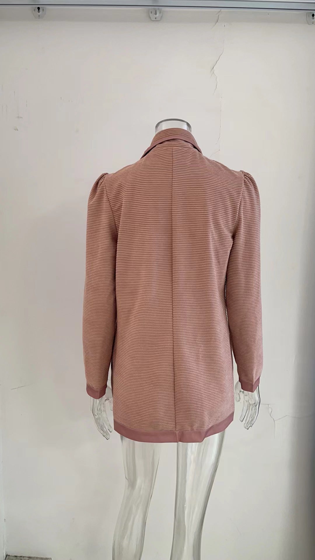 Women's Short Texture Casual Top Long Sleeve Jacket Autumn Winter Women 11