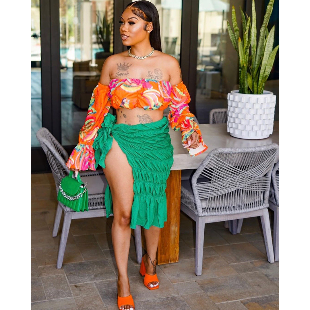 Women Solid Knotted Slit Stretch Pleated Skirt 8