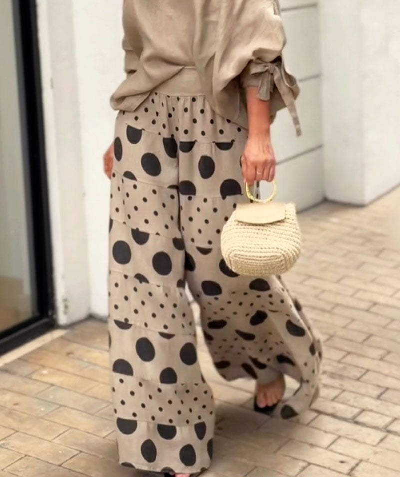 Women's Casual Slash Shoulder Top Printing Loose Pants Fashion 2-Piece Set 11