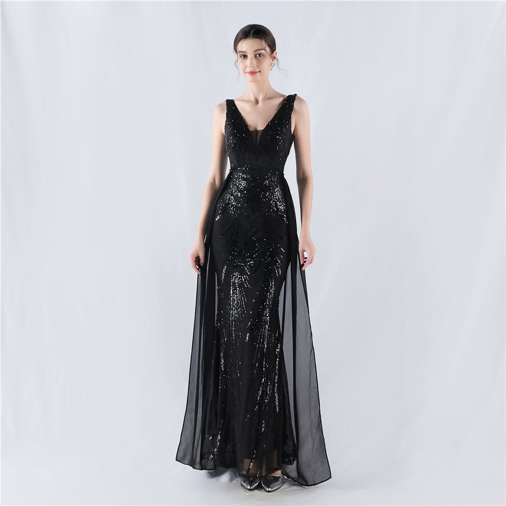 Plus Size Women Sequined Formal Party Maxi Evening Dress 10