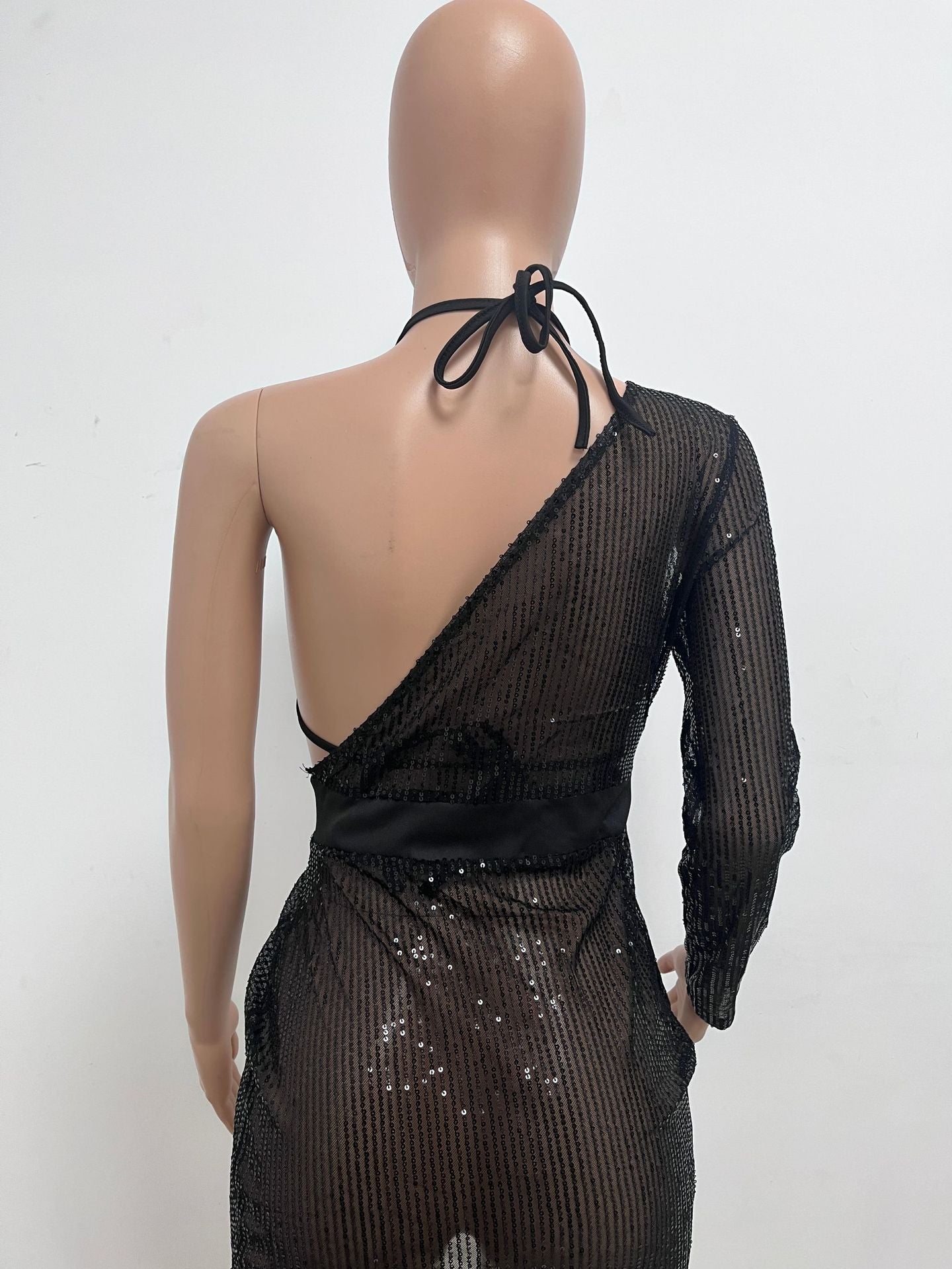 Skirt Summer Women's Sequin Bra Long Sleeve Low Back Dress Nightclub Two Piece Set 16