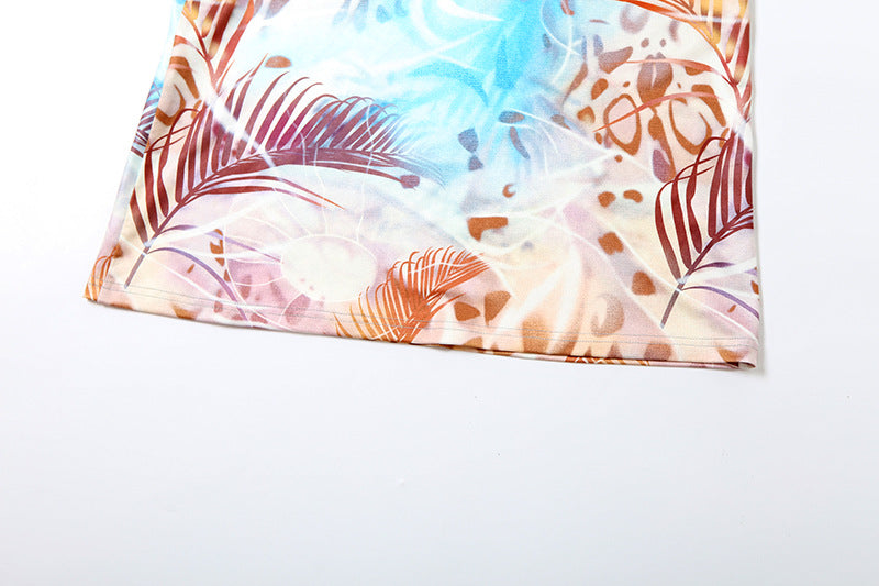 Women's Spring Halter Neck Tie Beaded Chain Slim Low Back Sexy Dress 49