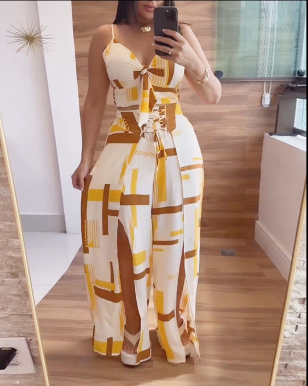 Women's fashion print Casual two-piece trousers Set 24