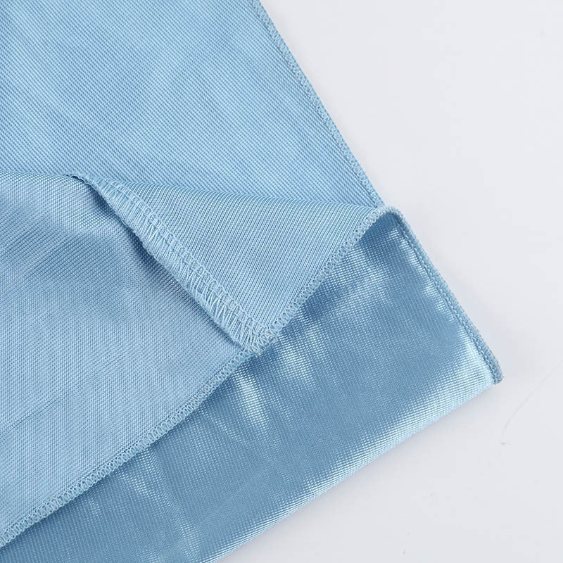 Summer Fashion Sexy Strapless Elastic Pleated Slit Dress 18