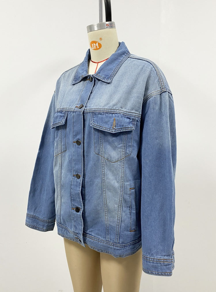 Women Casual washed Denim coat jacket 11