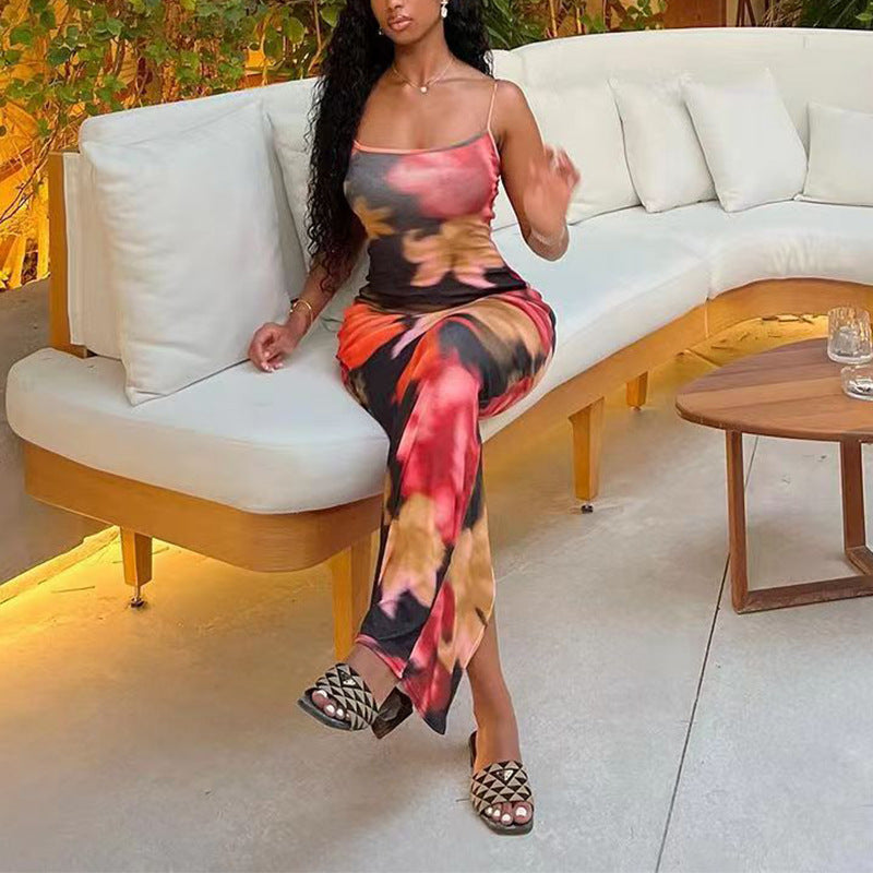 Summer Women's Strap Printed Long Dresses 3