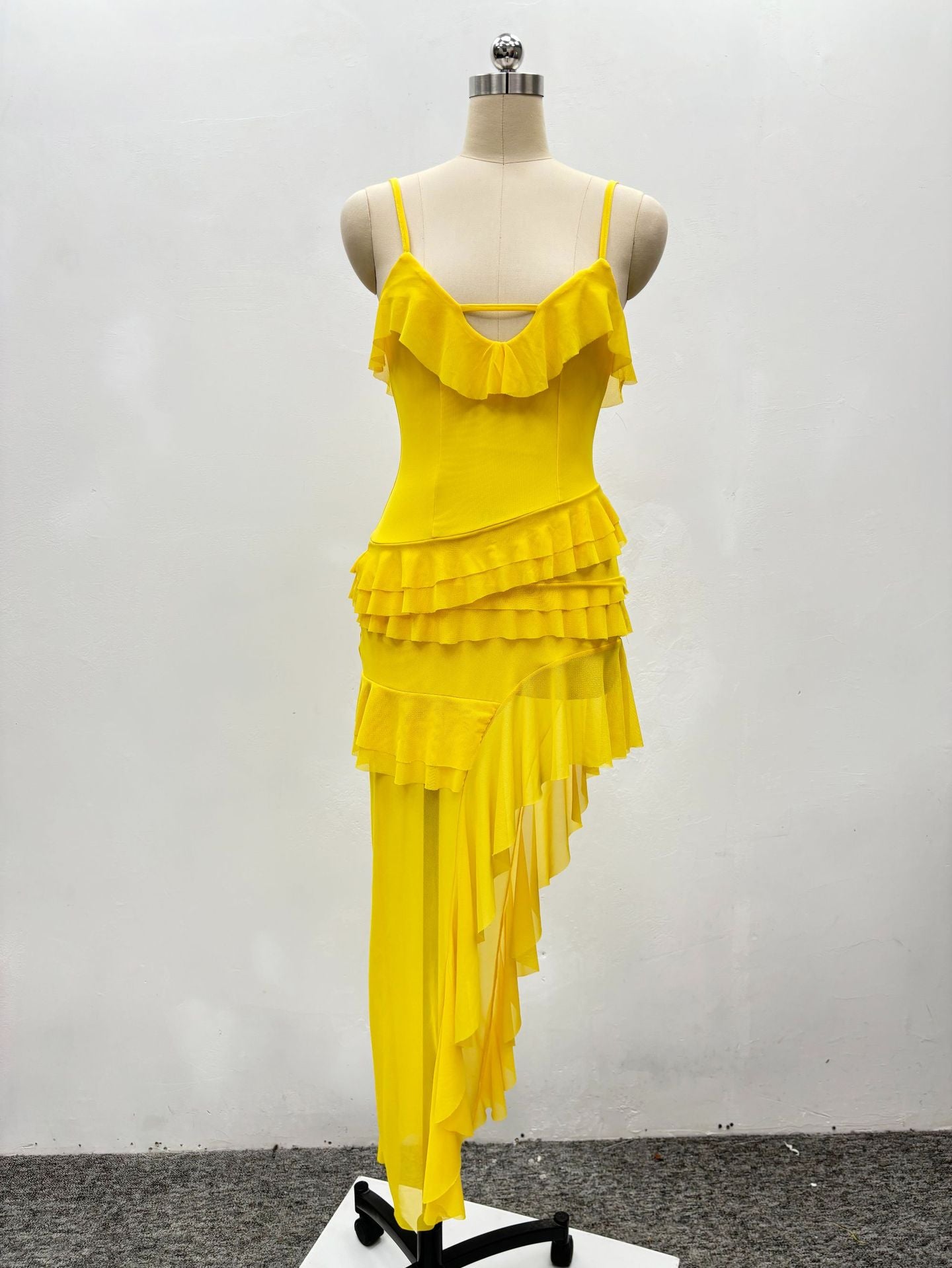 African Women Sexy Slit Ruffled Irregular Dress 9