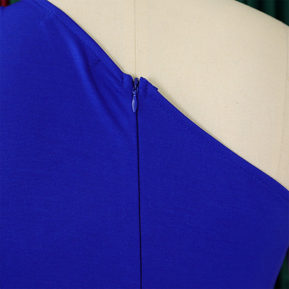 African Women's Solid Color Sexy One Shoulder Formal Party Fashion Jumpsuit 20