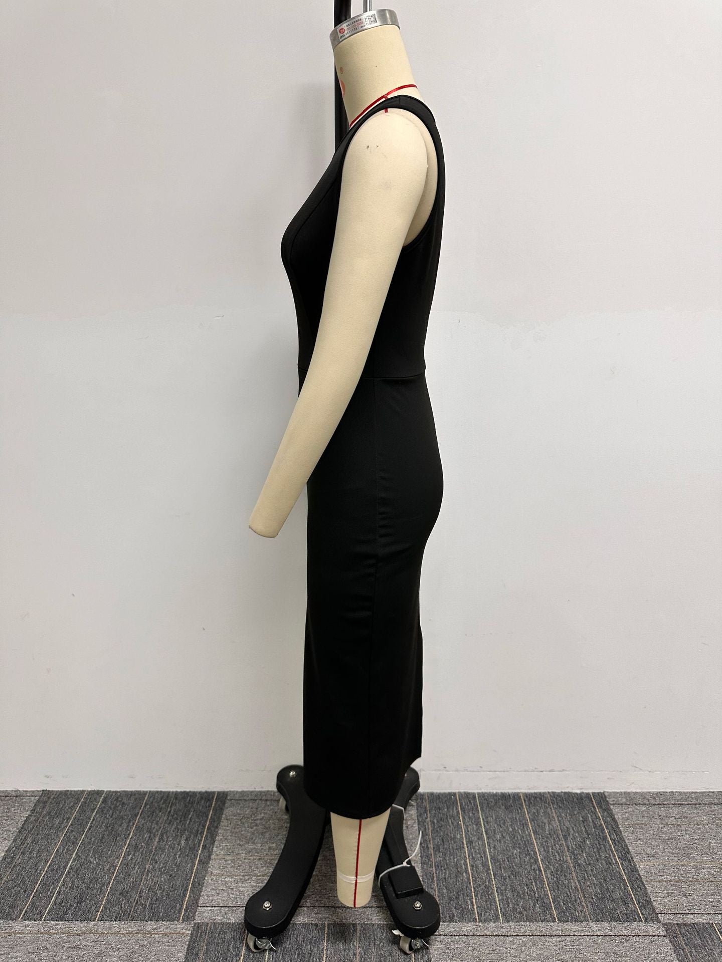 Casual Fashion Sleeveless Slim Back Slit Bodycon Dress Waistcoat Two-Piece Set 16