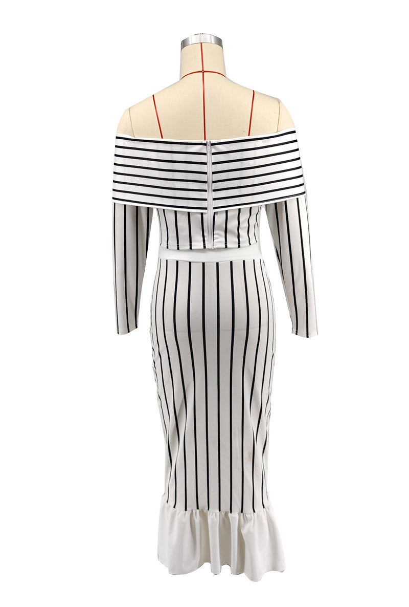 Women Off Shoulder Top and Skirt Two-Piece Set 8