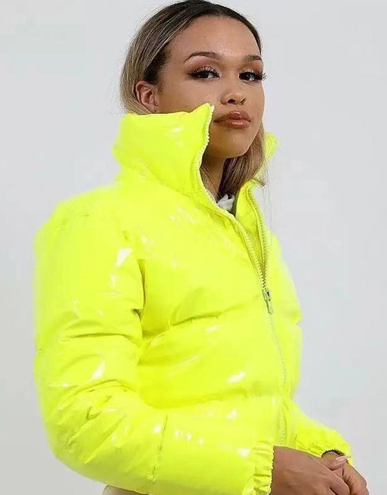 Women zippered padded coat 4