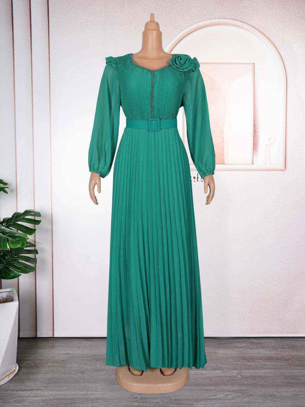 Plus Size Women Dubai Elegant Beaded African Dress 14