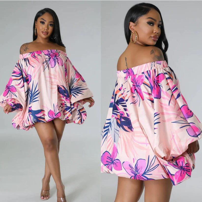 Women Loose Off Shoulder Mini Dress 6