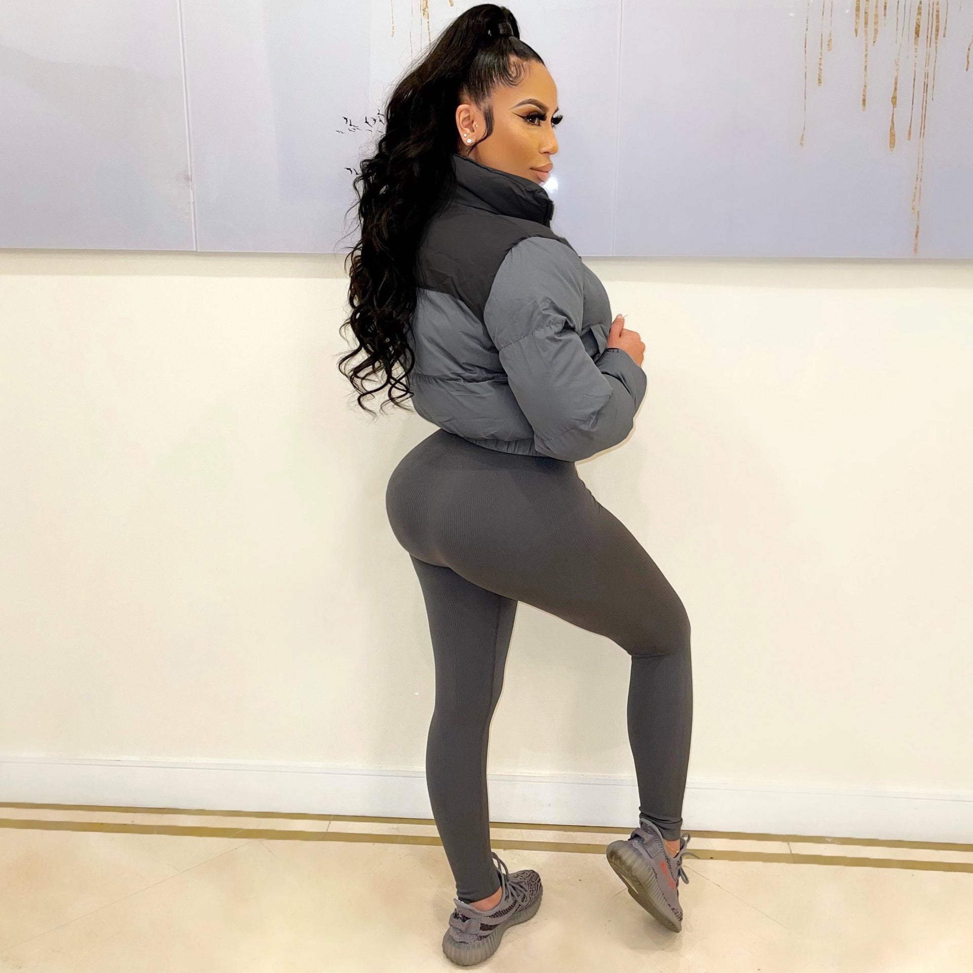 Autumn Winter Women's Coat Trendy Cotton-padded Short Jacket 10