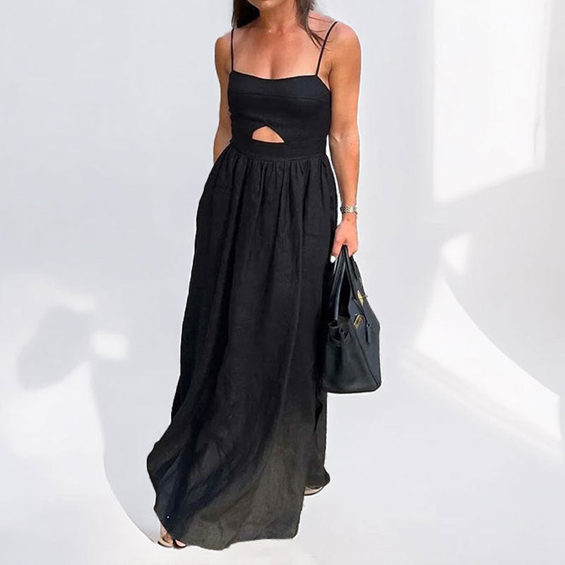 Women Sexy French Cutout Slit Maxi Dress 4