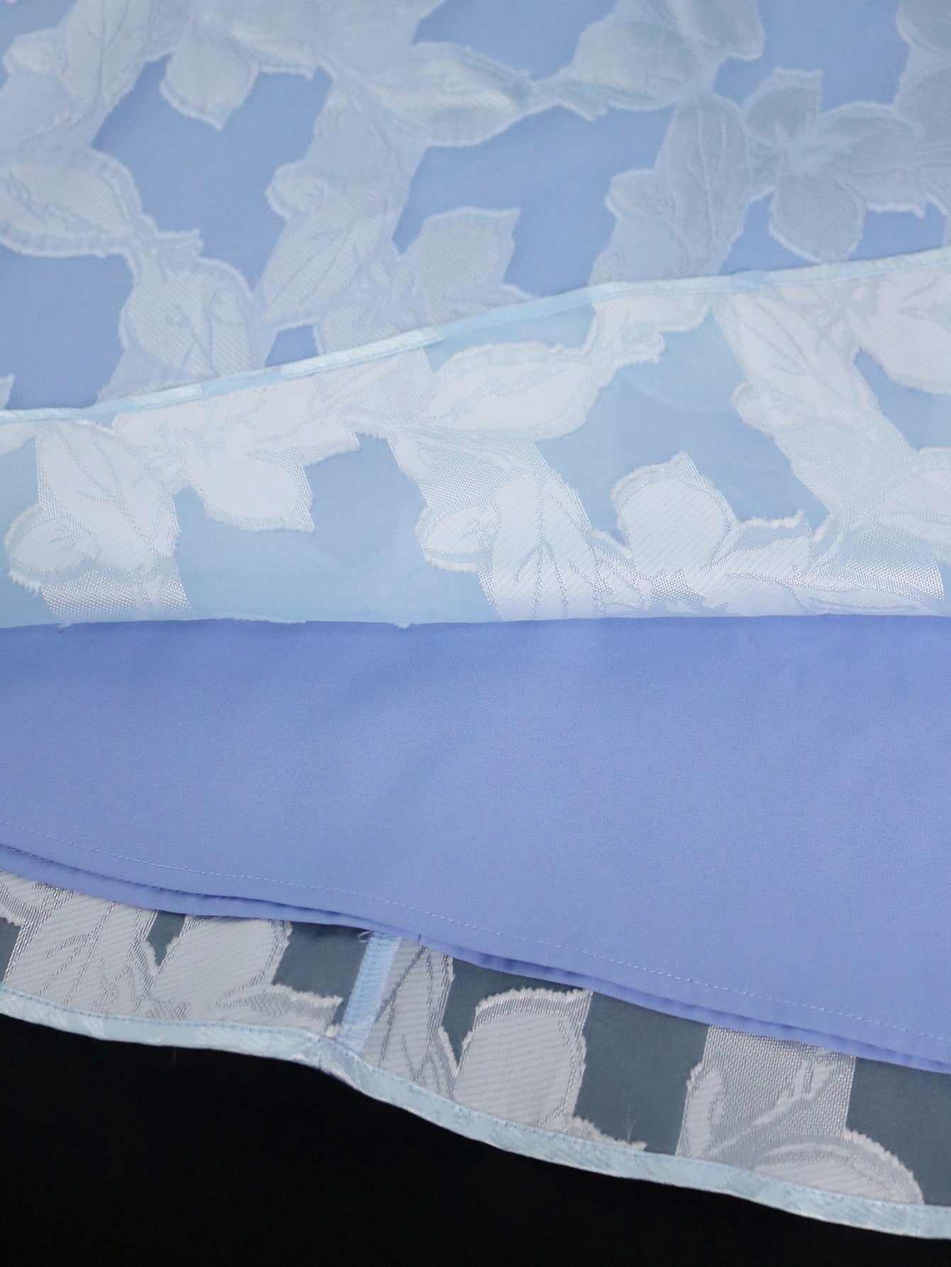 Elegant Bow Off-Shoulder Patchwork Blue Chiffon High-Waist Party Dress 10