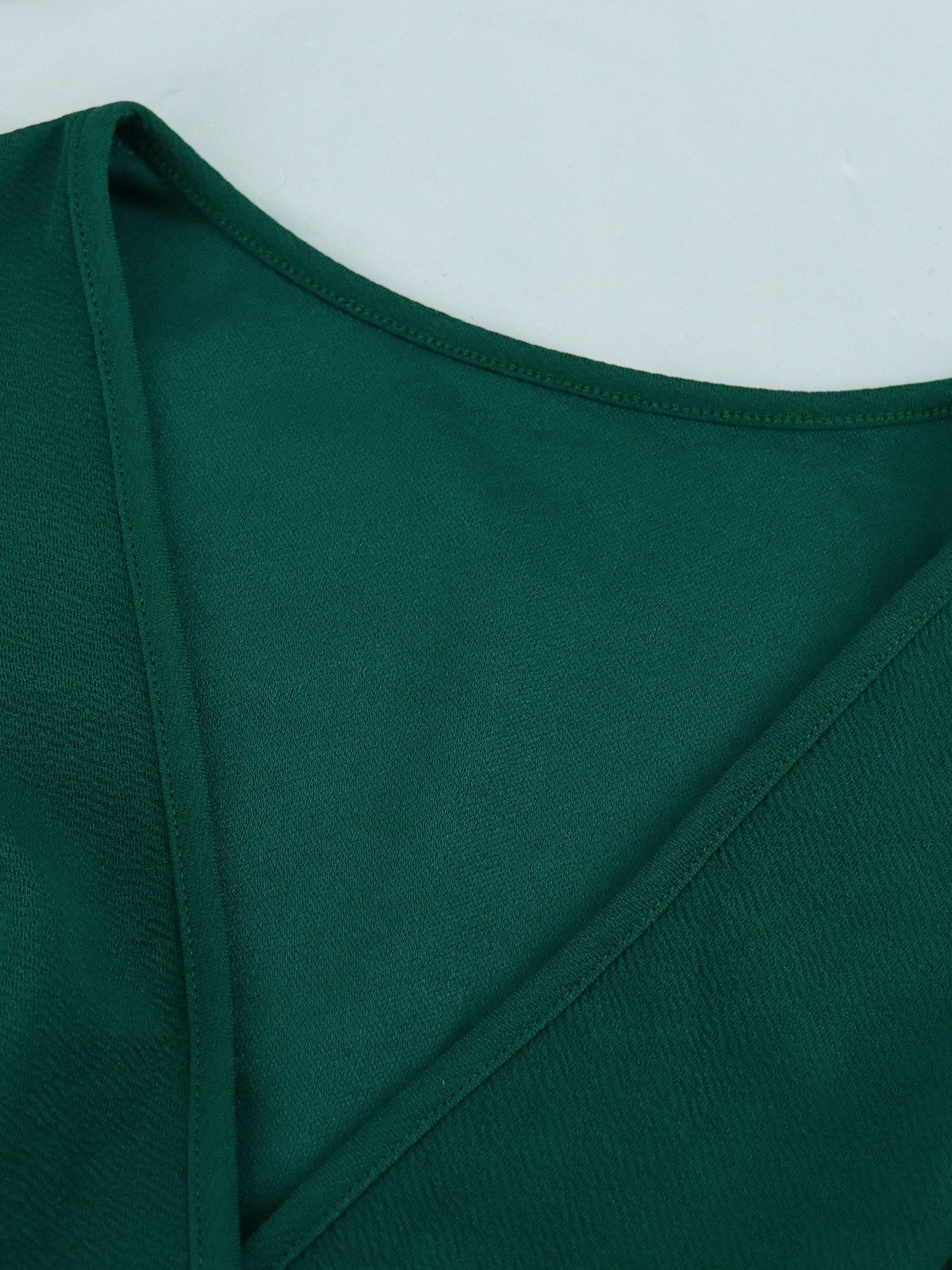 Plus Size Women's Summer V-neck Solid color Casual Dress 7