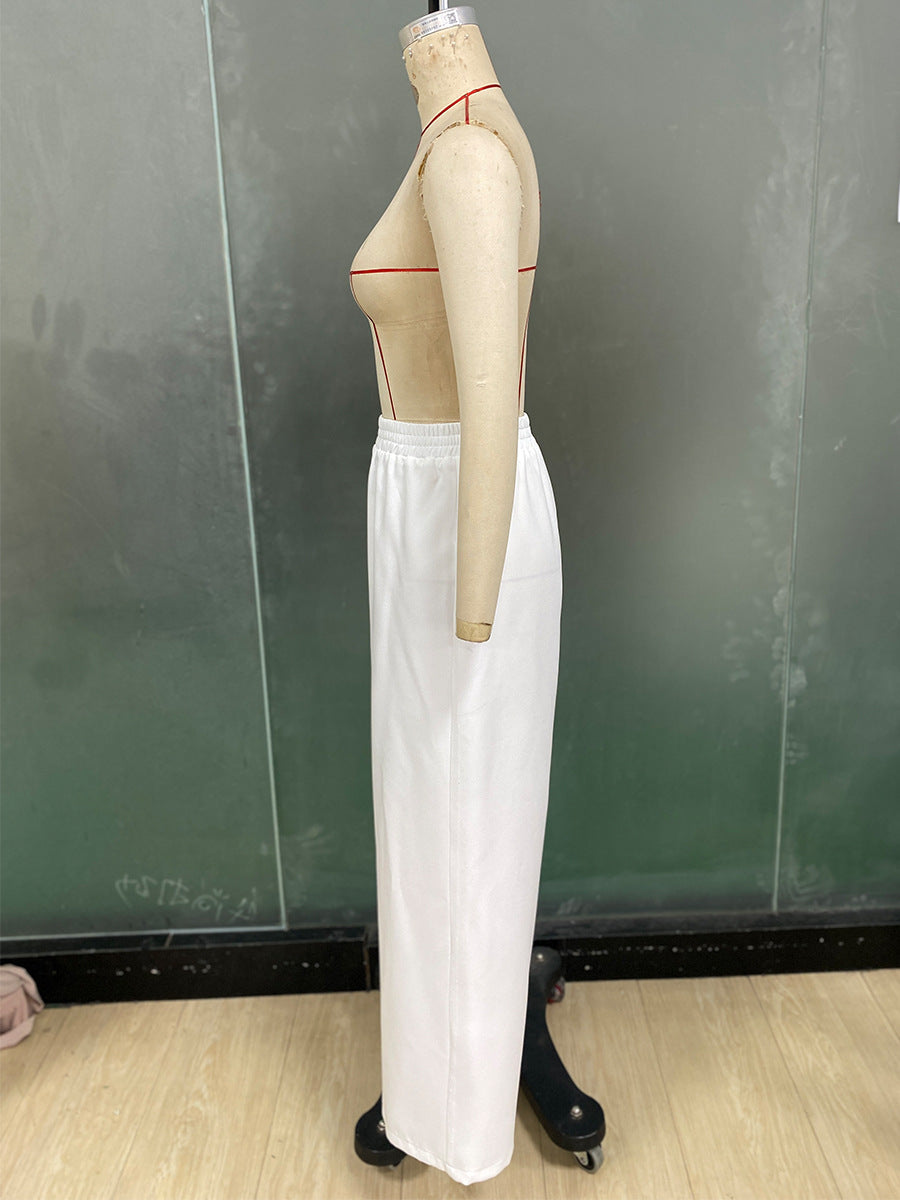 Women autumn elegant solid vest and trousers two-piece set 15