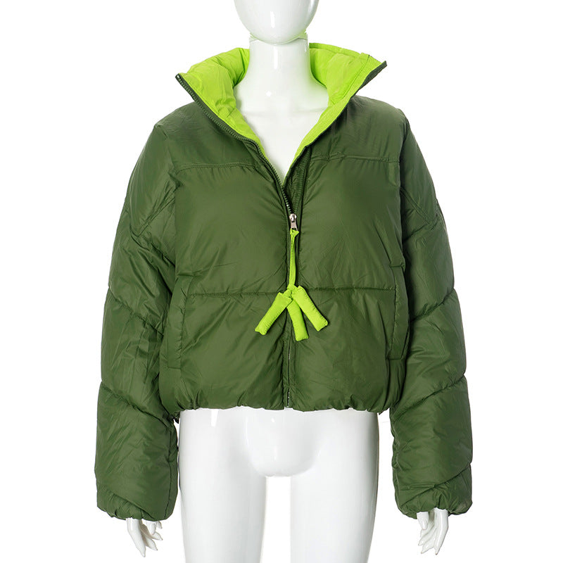 Women long sleeve contrast winter warm Padding Jacket 50