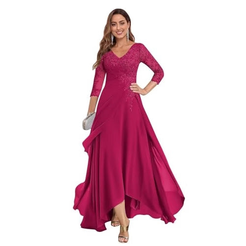 Long Slim Evening Dress Women's V-Neck Long Sleeve Prom Party Dress（Processing time need 3-6 days） 10