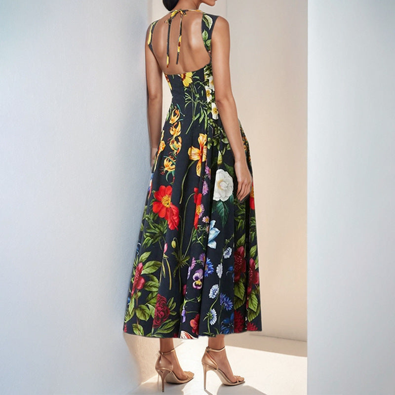 Women Spring Elegant Sleeveless Print Sexy Casual Dress 6