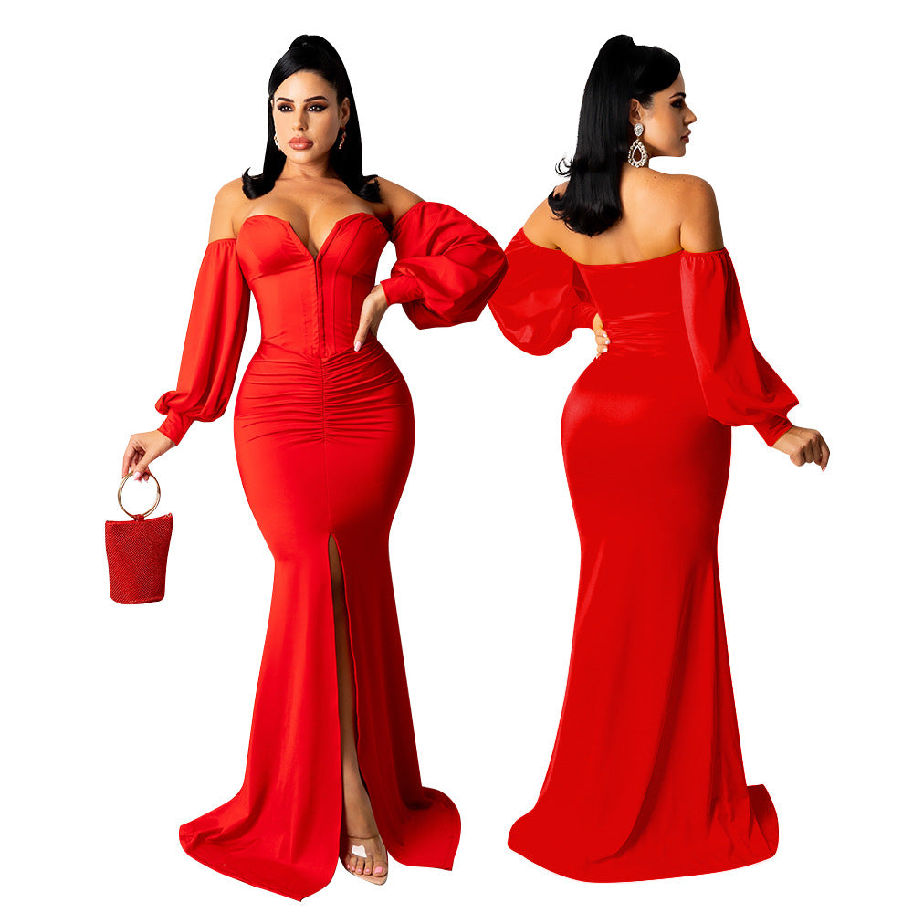 Women Sexy Solid Long Dress 4