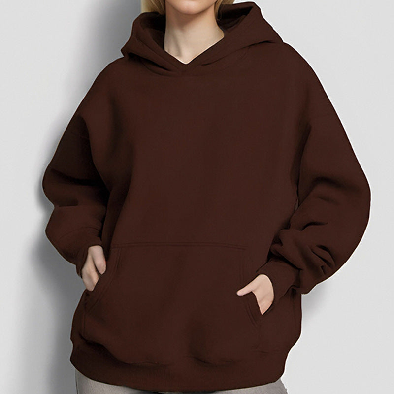 Autumn Loose Solid Color Hooded Pocket Fashion Hoodies 34