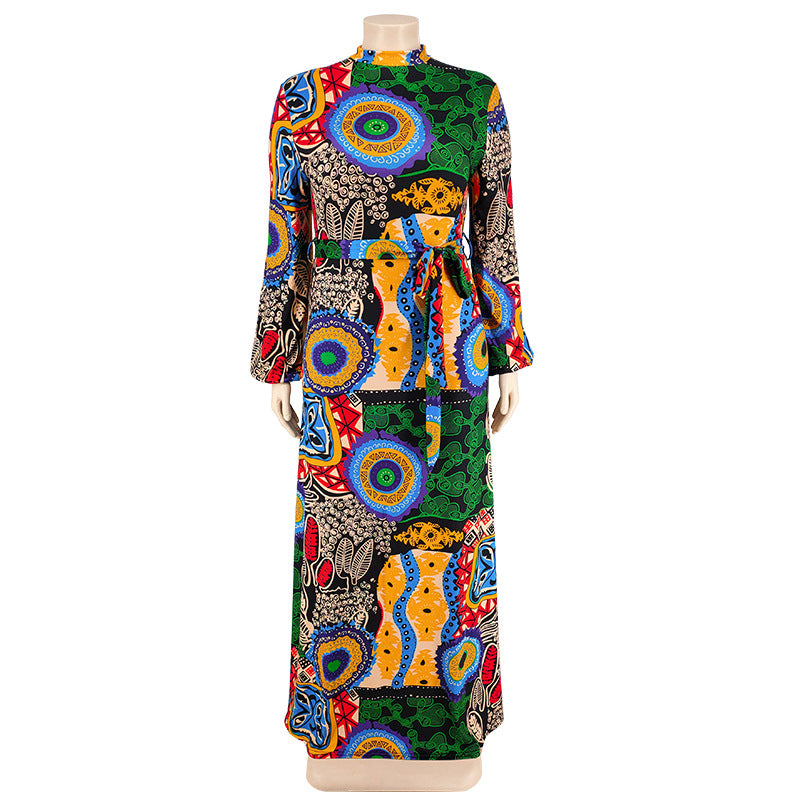 Plus Size Autumn Women's Clothing Back Zipper Long Maxi Dress 16