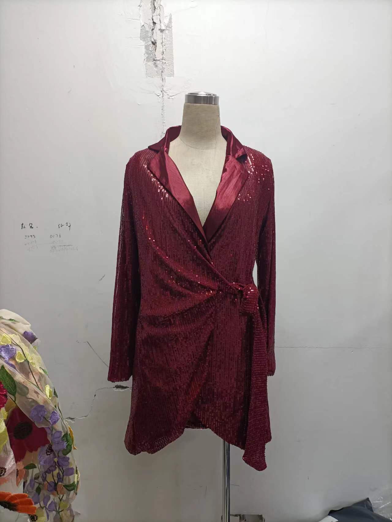 Women's Fashion Sexy Sequins Slim Waist Fashion Dress 19