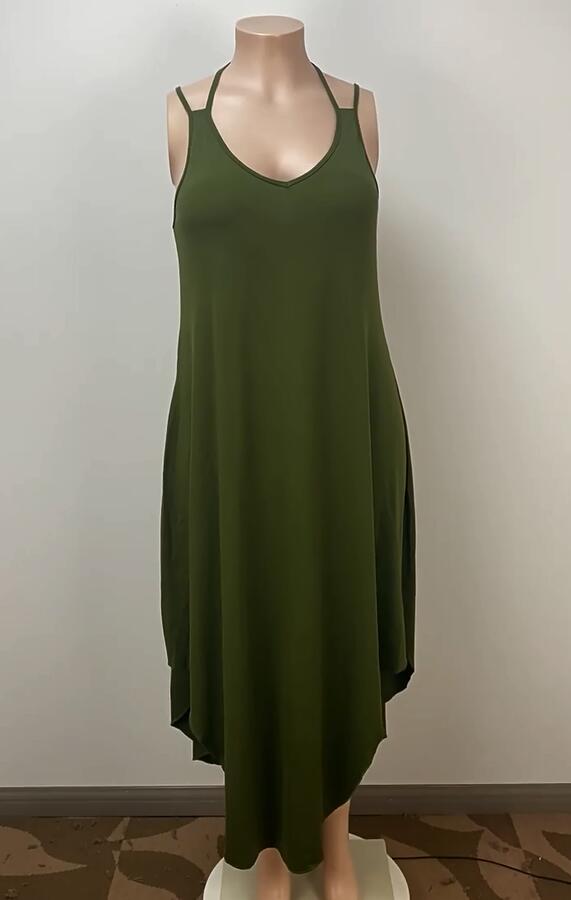 Women Holidays Casual Halter Neck Camisole Dress 5