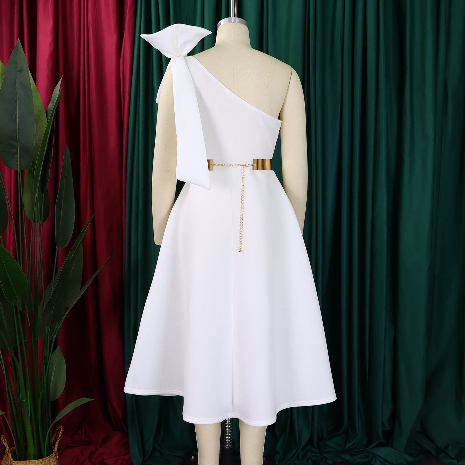 Fashion Women's Solid Color Sexy Formal Party African Dress 10