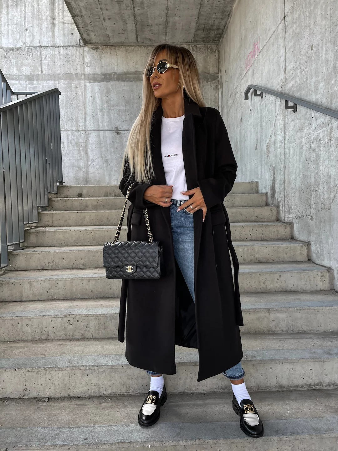 Autumn And Winter Simple Long-Sleeved Turndown Collar Button Slit Jacket For Women 3