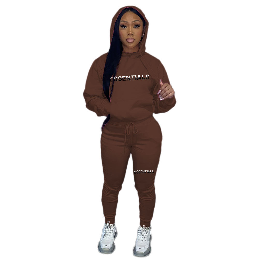 Women's Fleece Hoodies Women's Two Piece Hoodie Casual Print Tracksuit 11