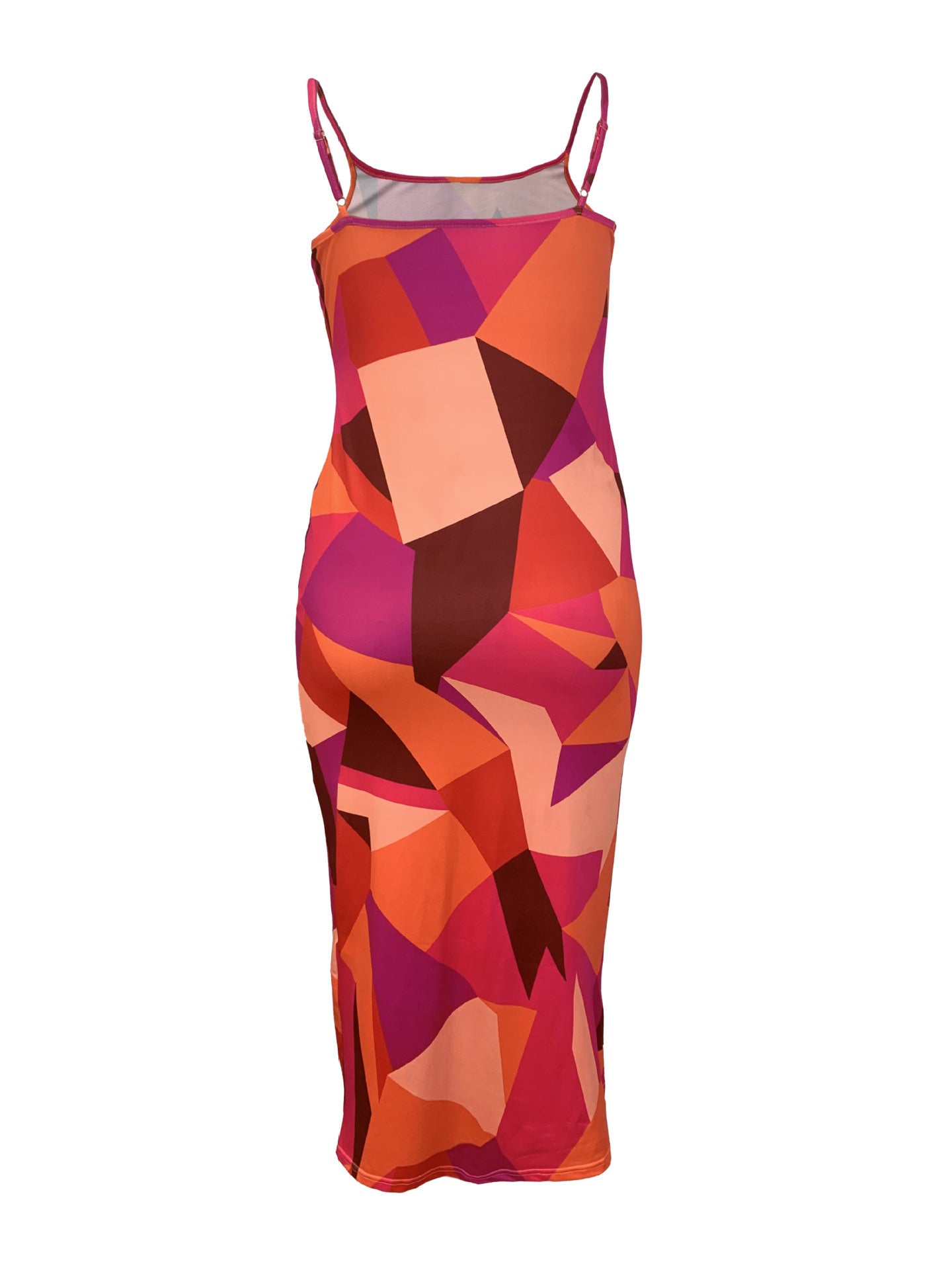 Women's Casual Fashionable Spaghetti Straps Random Print Dress 5