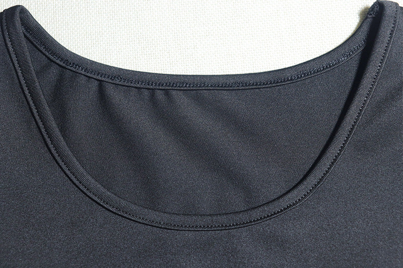 Women's Solid Color Round Neck Sleeveless Flower Decorated Irregular Dress 16