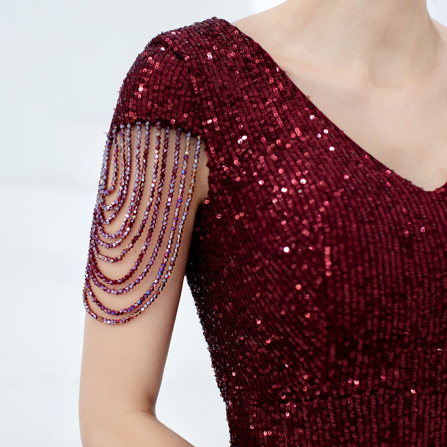 Women Formal Party Elegant Sequin Evening Dress 19