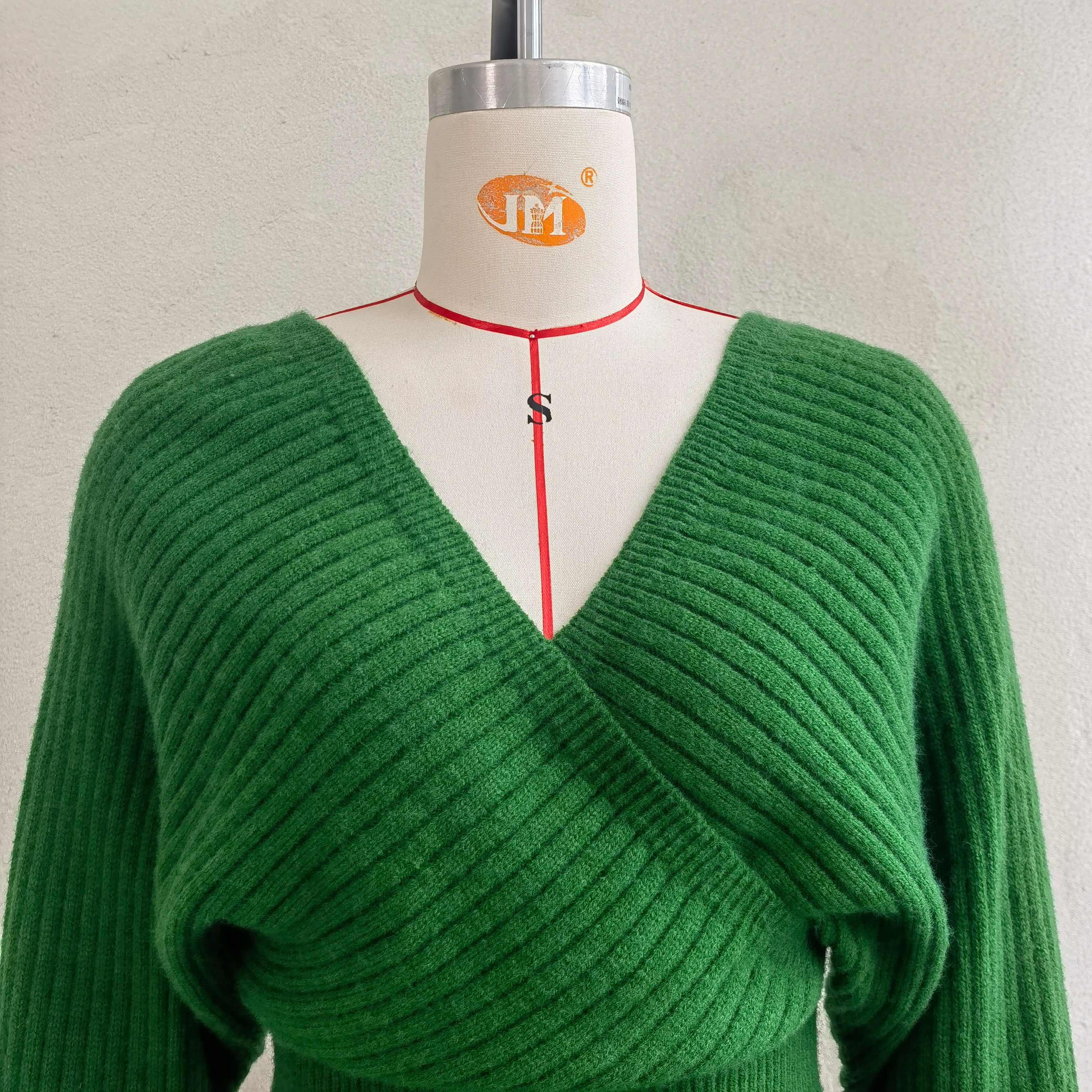 Fall/Winter Sexy Cross V-Neck Bat Skirt Bodycon Dress Sweater Dress 12