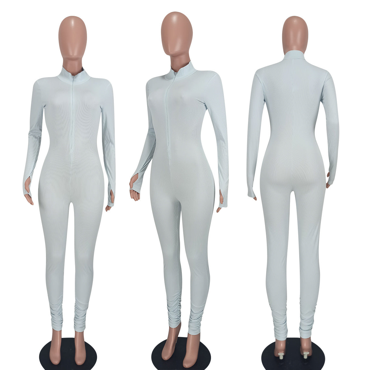 Women's Ribbed Casual Solid Color Jumpsuit 9