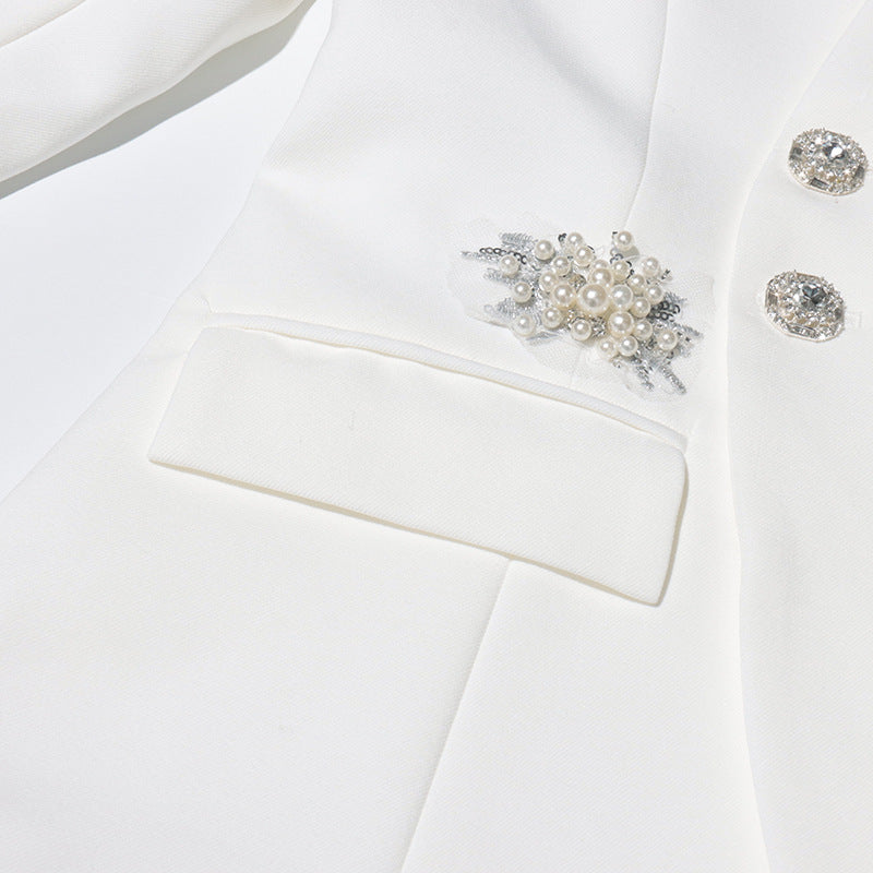 Women rhinestone design Solid Blazer 18