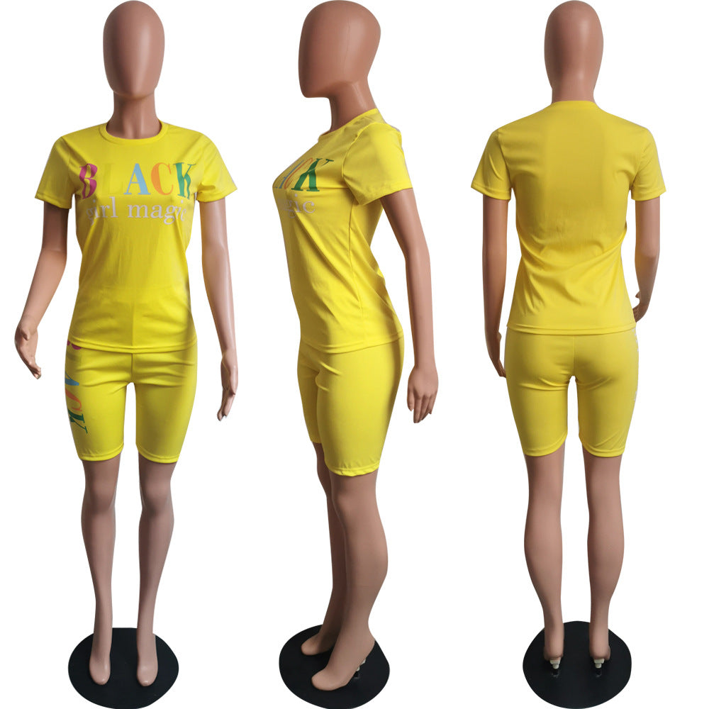 Summer fashionable solid color two-piece fashion casual shorts set 37