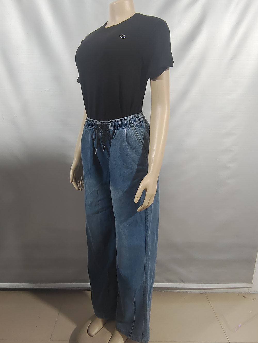 Women street casual Denim wide-leg pants 9