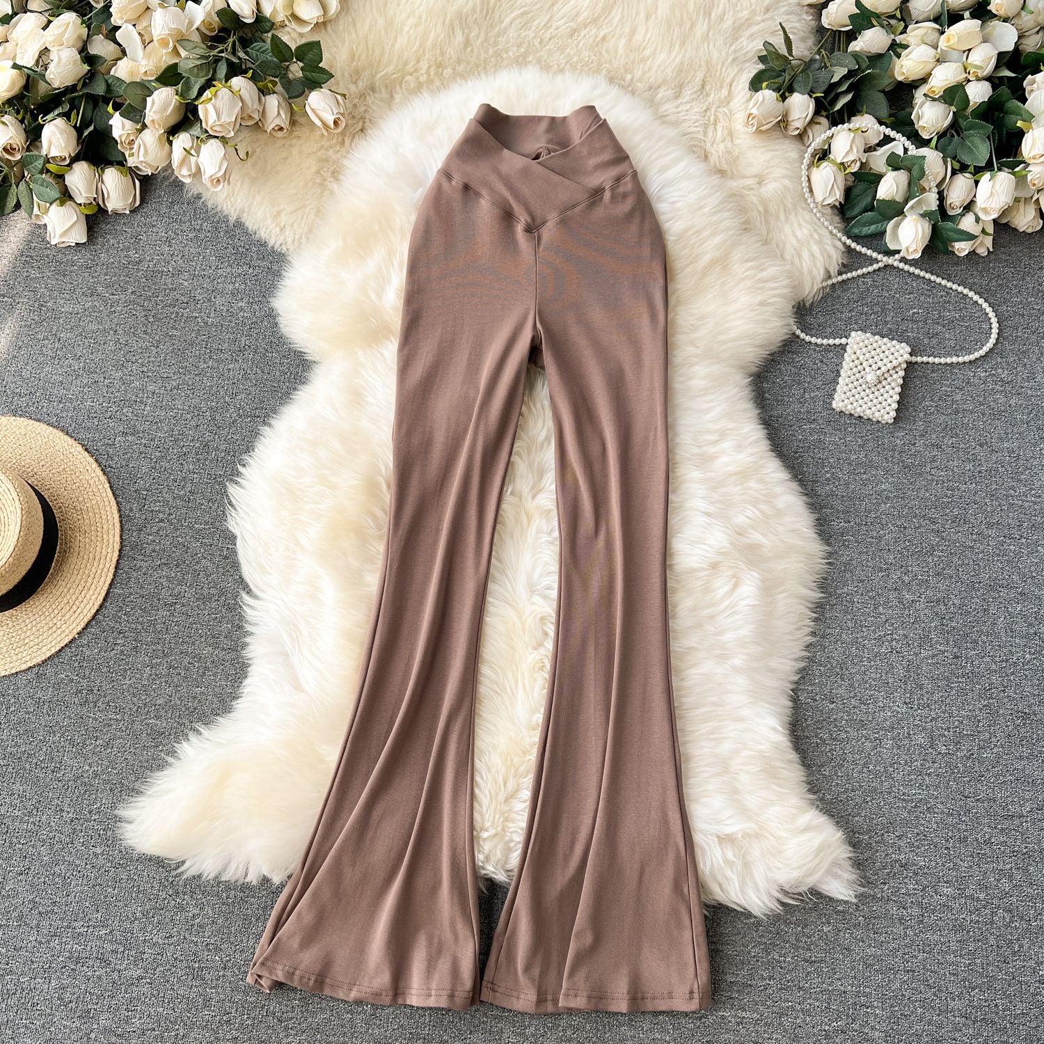 Casual Women's High-Waist Slim Fit Flare Leggings Sexy Tight-Fitting Yoga Pants 9