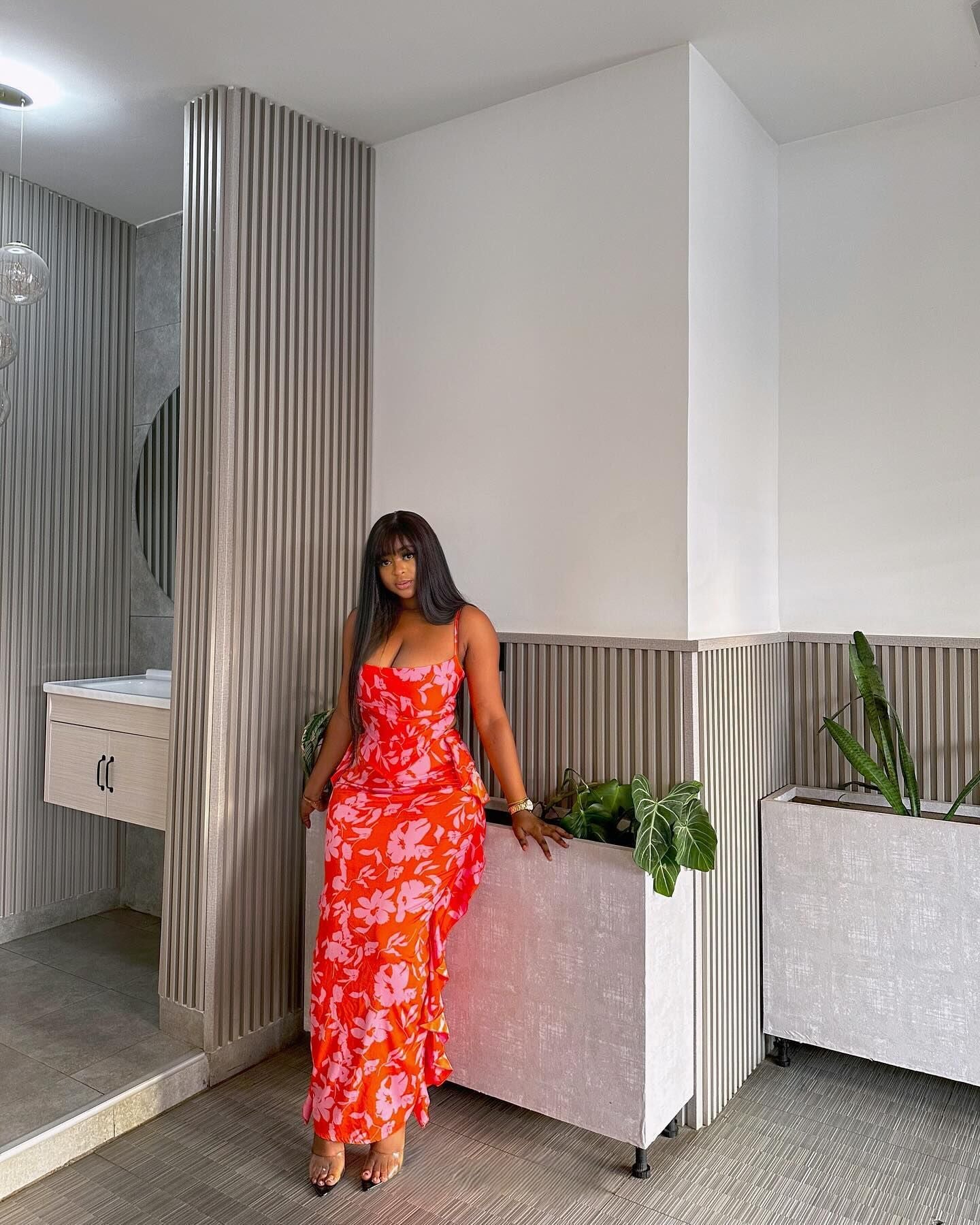 Women Sexy Printed Suspender Backless Strappy Top and Skirt Two-piece Set 10